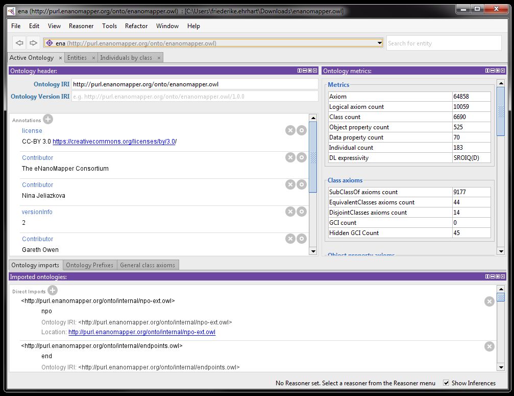 eNM Ontology in protege start page 2