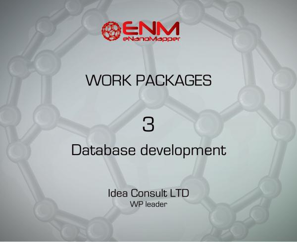 eNanoMapper Work Package 3 – Database development and implementation
