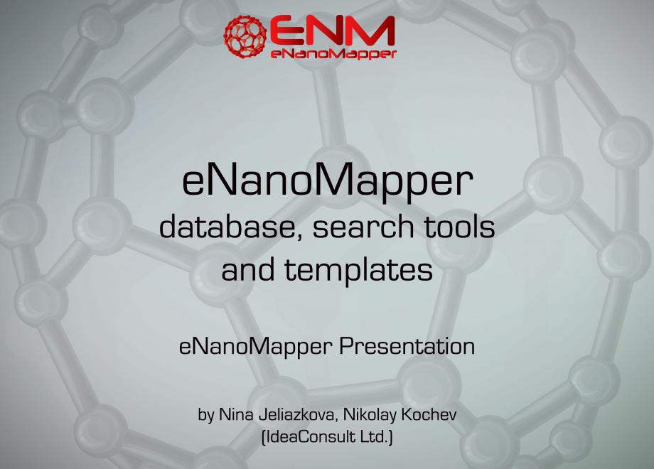 eNanoMapper database, search tools and templates