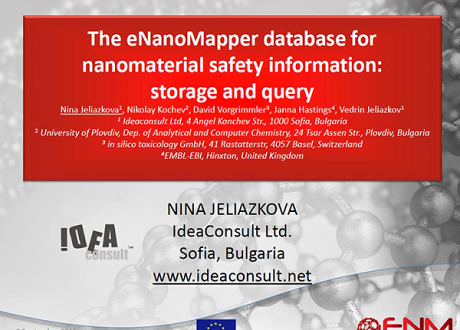 The eNanoMapper database for nanomaterial safety information: storage and query