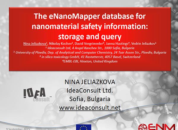The eNanoMapper database for nanomaterial safety information: storage and query